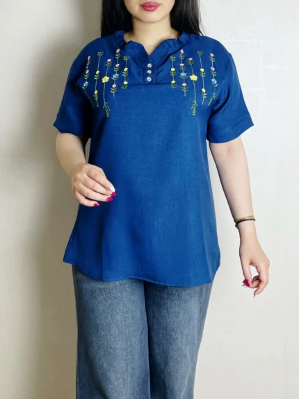 شومیز گلدوزی ملورین کد 1055